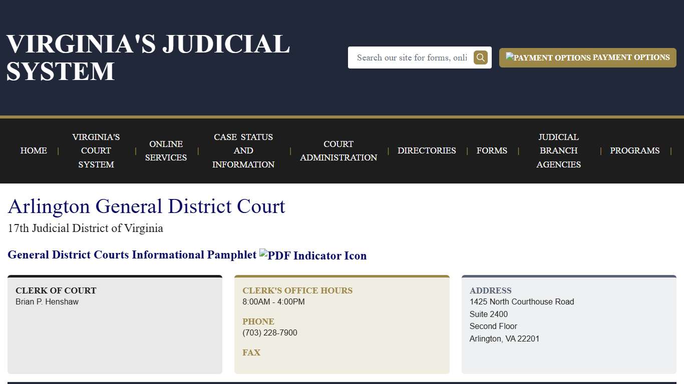 Arlington General District Court Virginia Court System