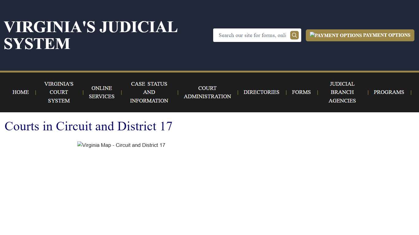 Courts in Circuit and District 17 Virginia Court System